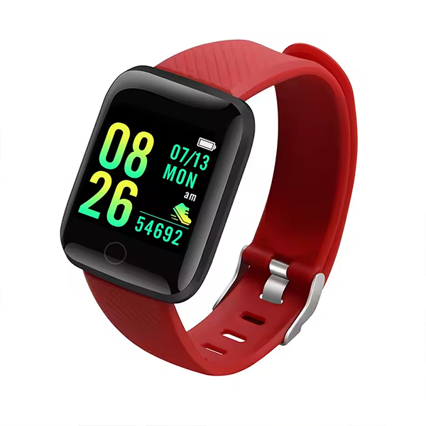 Unisex Smartwatch â€“ Fitness Tracker, Message Alerts, and Health Monitor Perfect Birthday Gift Red