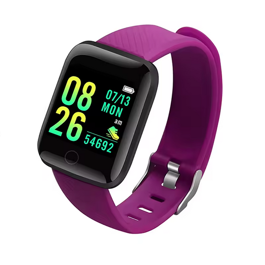 Unisex Smartwatch â€“ Fitness Tracker, Message Alerts, and Health Monitor Perfect Birthday Gift Purple